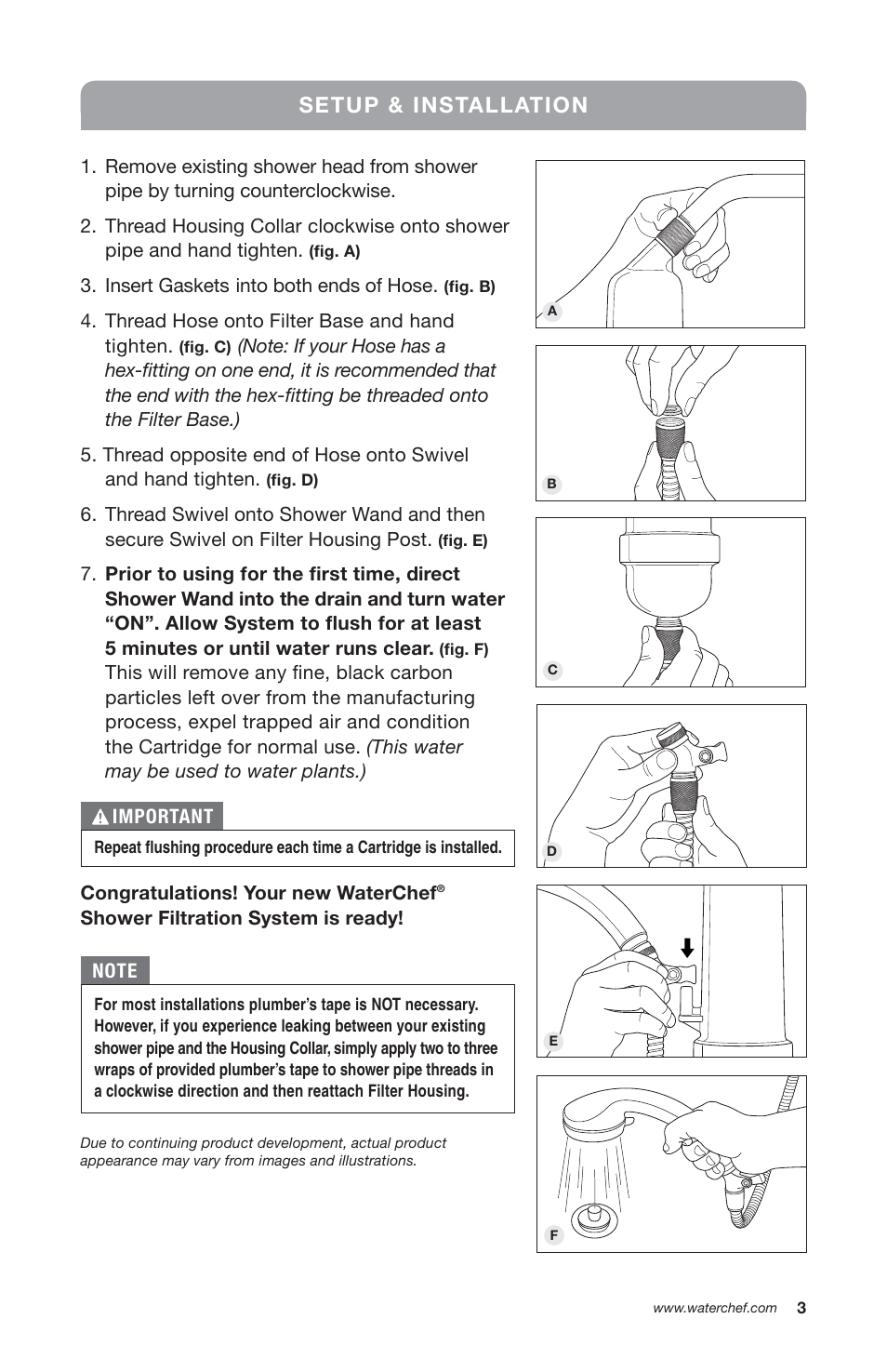 Setup & installation | WaterChef SF-7C User Manual | Page 5 / 8