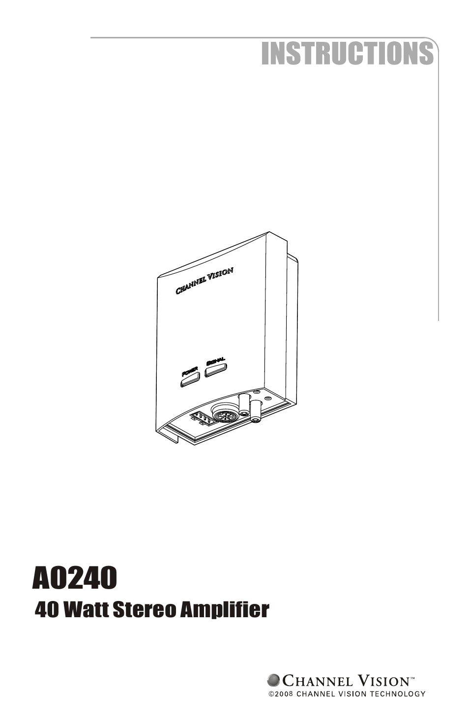 Channel Vision A0240 User Manual | 8 pages