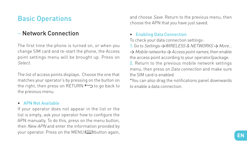 Basic operations | Wiko RAINBOW 4G User Manual | Page 13 / 218