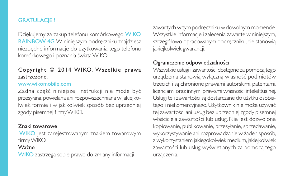 Wiko RAINBOW 4G User Manual | Page 194 / 218