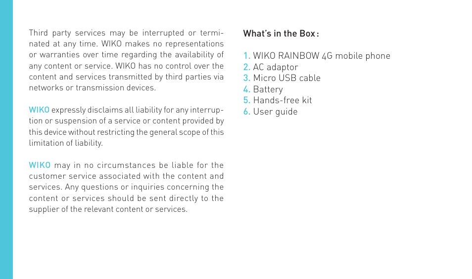 Wiko RAINBOW 4G User Manual | Page 6 / 218
