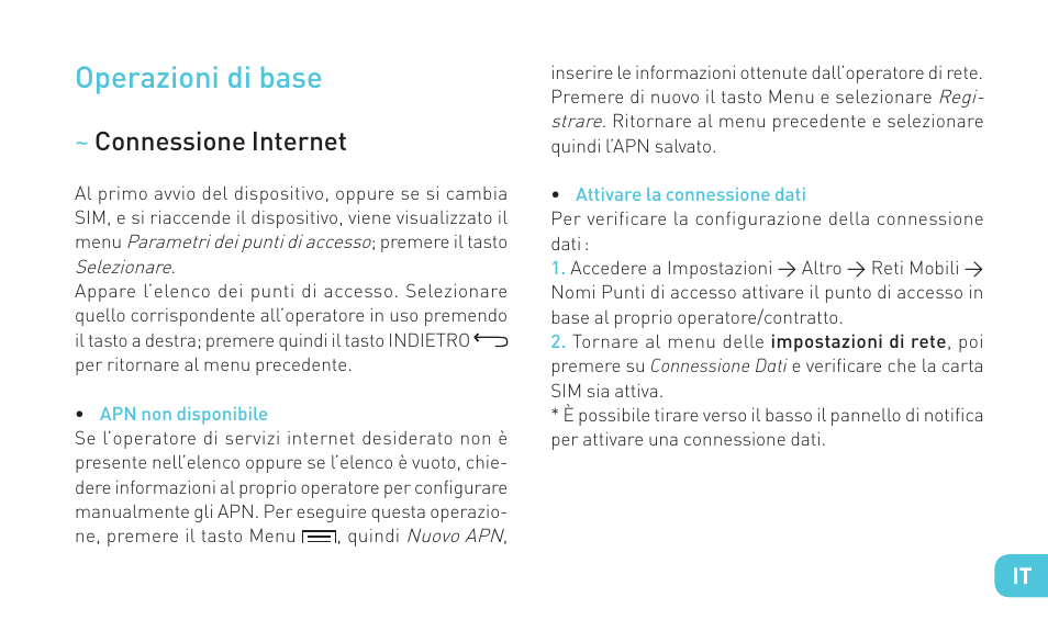 Operazioni di base | Wiko RAINBOW 4G User Manual | Page 61 / 218