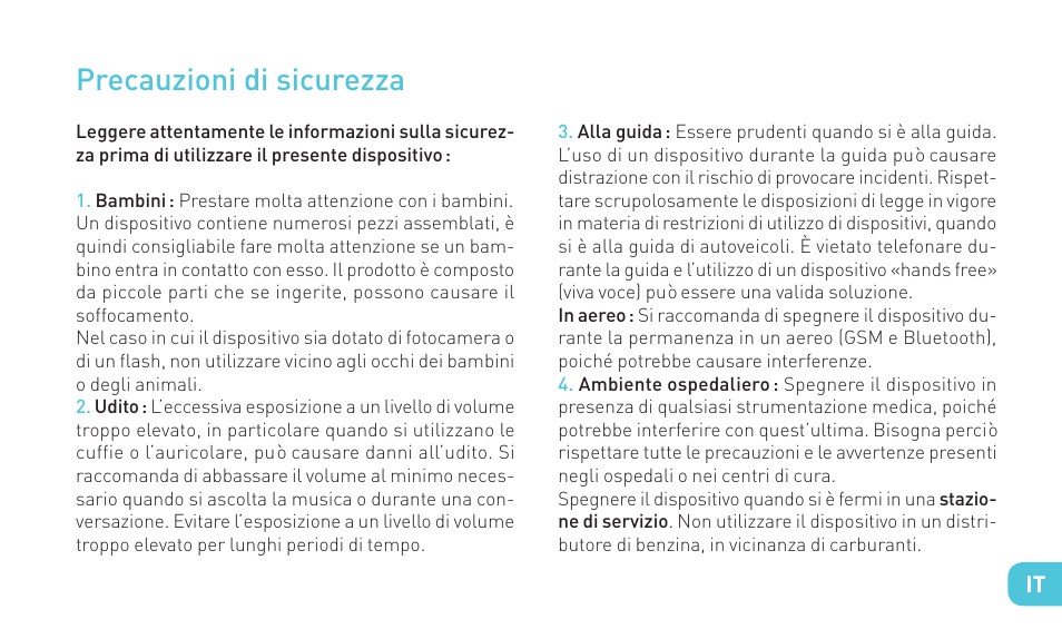 Precauzioni di sicurezza | Wiko RAINBOW 4G User Manual | Page 65 / 218