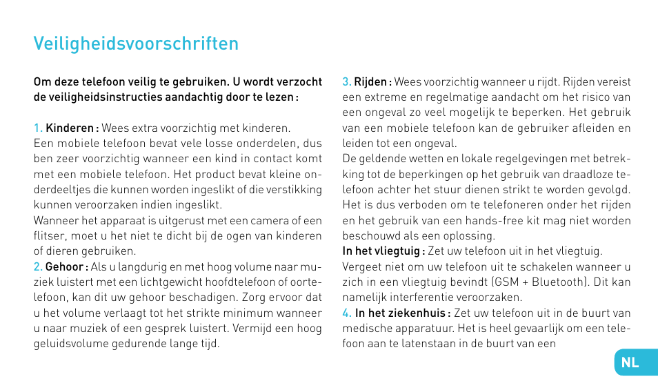 Veiligheidsvoorschriften | Wiko STAIRWAY User Manual | Page 149 / 180