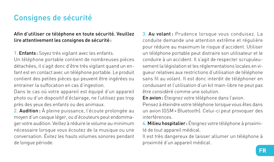Consignes de sécurité | Wiko STAIRWAY User Manual | Page 17 / 180