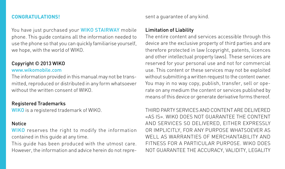 Wiko STAIRWAY User Manual | Page 26 / 180