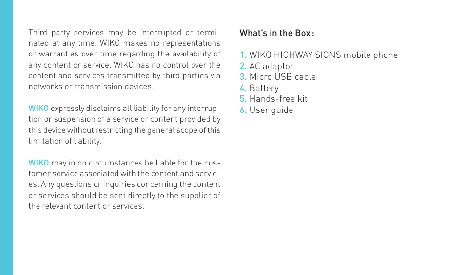 Wiko HIGHWAY SIGNS User Manual | Page 6 / 218