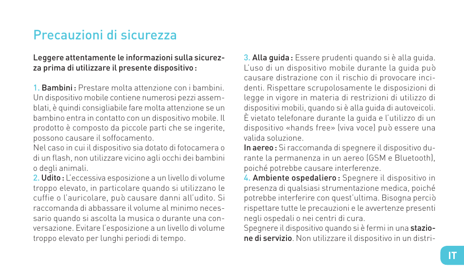 Precauzioni di sicurezza | Wiko HIGHWAY SIGNS User Manual | Page 65 / 218