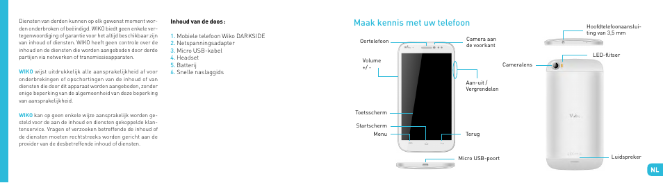 Maak kennis met uw telefoon | Wiko DARKSIDE User Manual | Page 76 / 97