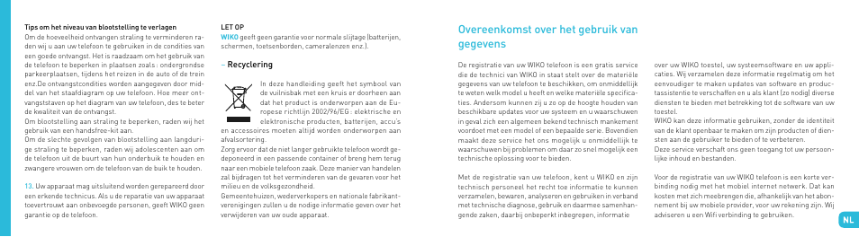 Overeenkomst over het gebruik van gegevens | Wiko DARKSIDE User Manual | Page 84 / 97