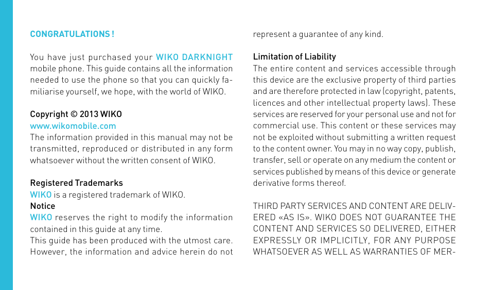 Wiko DARKNIGHT User Manual | Page 28 / 194