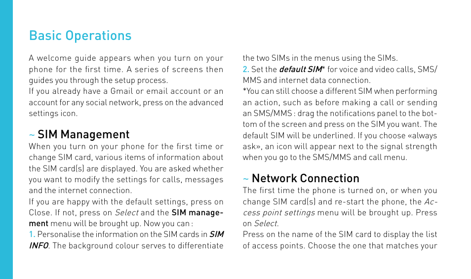 Basic operations | Wiko DARKNIGHT User Manual | Page 36 / 194