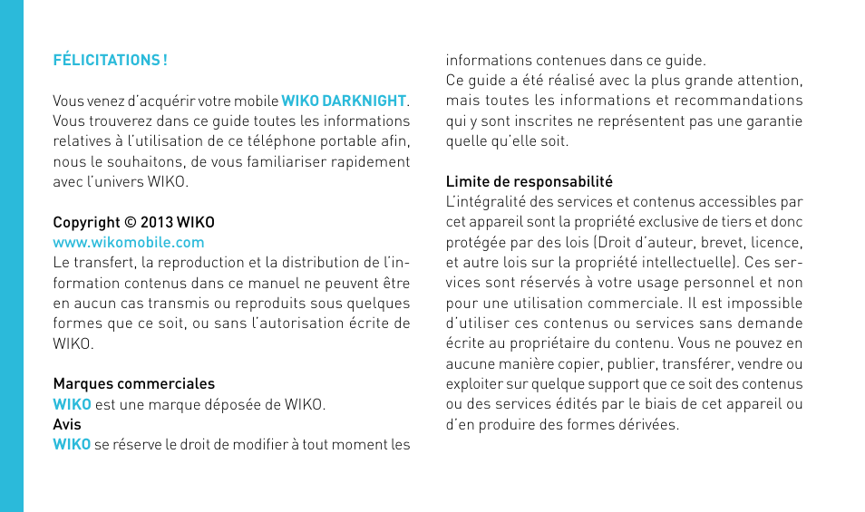 Wiko DARKNIGHT User Manual | Page 4 / 194