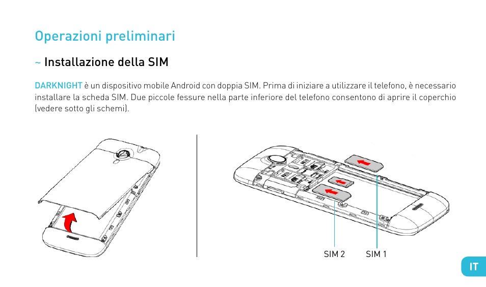 Operazioni preliminari | Wiko DARKNIGHT User Manual | Page 57 / 194