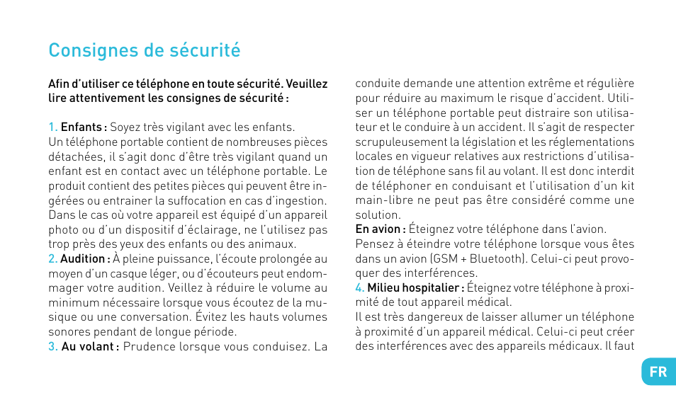 Consignes de sécurité | Wiko FIZZ User Manual | Page 19 / 210