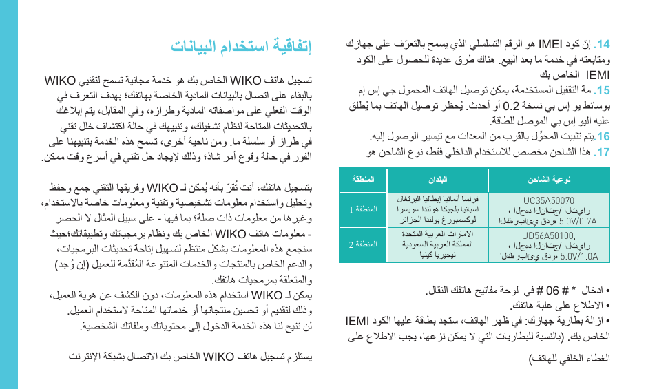 تانايبلا مادختسا ةيقافتإ | Wiko BLOOM User Manual | Page 204 / 236