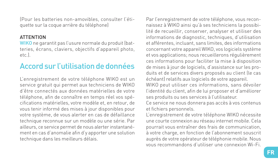 Accord sur l’utilisation de données | Wiko BLOOM User Manual | Page 51 / 236