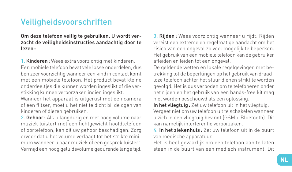 Veiligheidsvoorschriften | Wiko GOA User Manual | Page 175 / 235