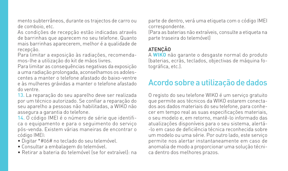 Acordo sobre a utilização de dados | Wiko BARRY User Manual | Page 118 / 194