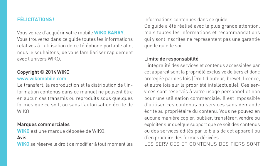 Wiko BARRY User Manual | Page 4 / 194
