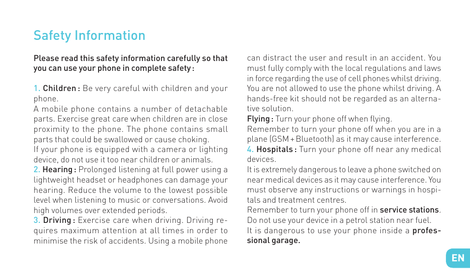 Safety information | Wiko BARRY User Manual | Page 41 / 194