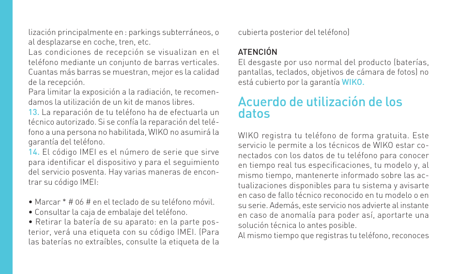 Acuerdo de utilización de los datos | Wiko BARRY User Manual | Page 94 / 194