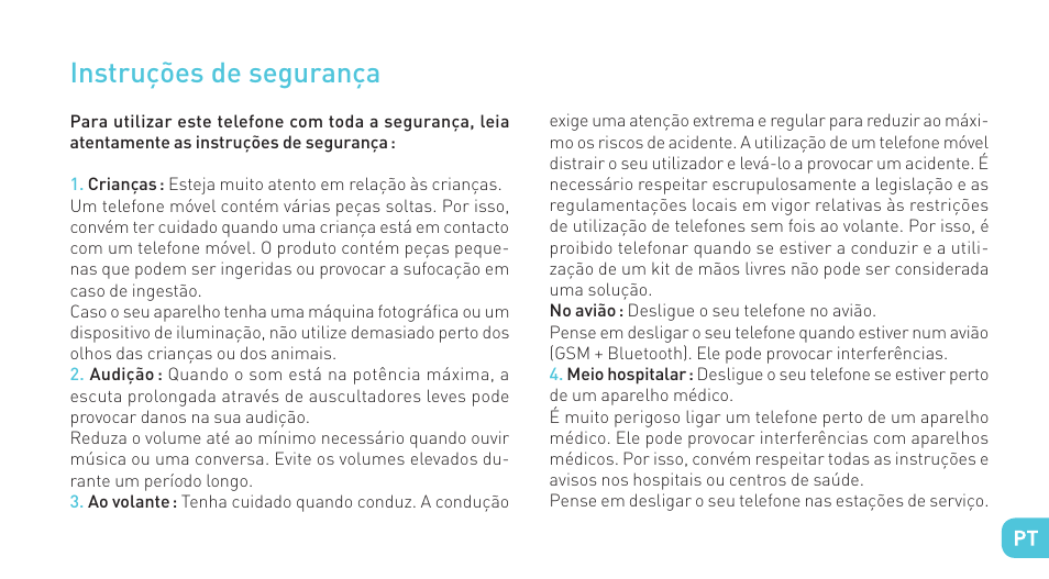 Instruções de segurança | Wiko IGGY User Manual | Page 113 / 194