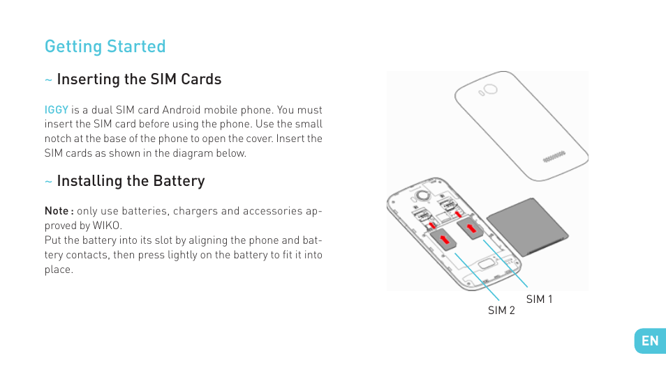 Getting started | Wiko IGGY User Manual | Page 33 / 194