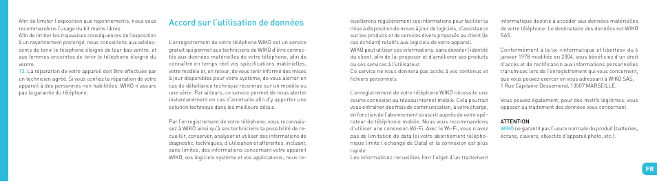Accord sur l’utilisation de données | Wiko OZZY User Manual | Page 12 / 98