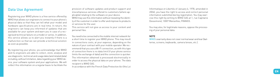 Data use agreement | Wiko OZZY User Manual | Page 24 / 98