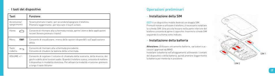 Operazioni preliminari | Wiko OZZY User Manual | Page 29 / 98
