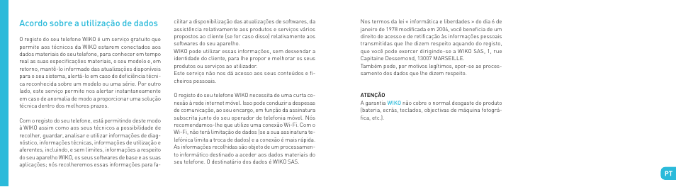 Acordo sobre a utilização de dados | Wiko OZZY User Manual | Page 60 / 98
