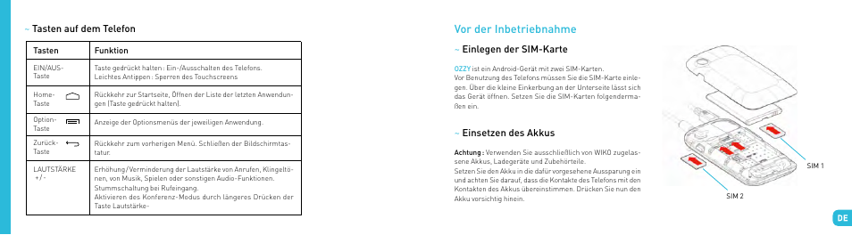 Vor der inbetriebnahme | Wiko OZZY User Manual | Page 65 / 98