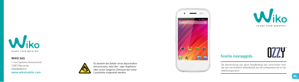 Snelstartgids, Snelle naslaggids | Wiko OZZY User Manual | Page 74 / 98