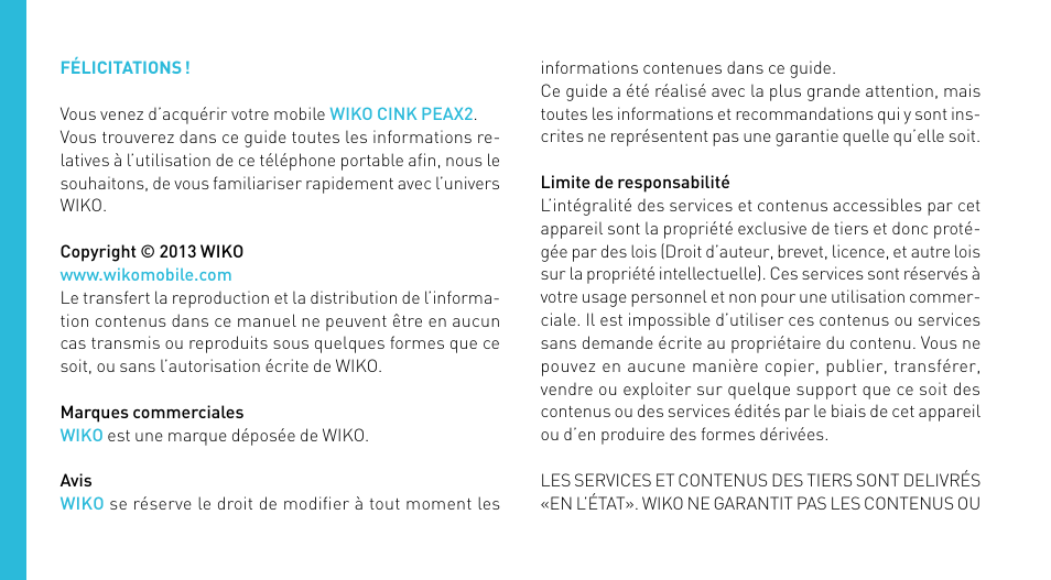 Wiko CINK PEAX 2 User Manual | Page 4 / 194