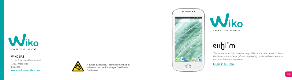 Quick guide | Wiko SUBLIM User Manual | Page 13 / 90