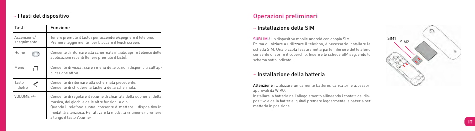Operazioni preliminari | Wiko SUBLIM User Manual | Page 27 / 90