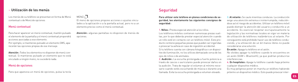 Seguridad | Wiko SUBLIM User Manual | Page 42 / 90