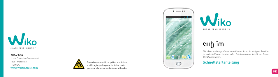 Kurzanleitung, Schnellstartanleitung | Wiko SUBLIM User Manual | Page 57 / 90