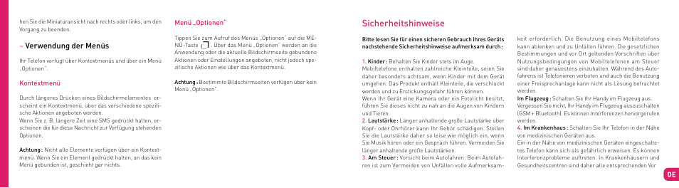 Sicherheitshinweise | Wiko SUBLIM User Manual | Page 64 / 90