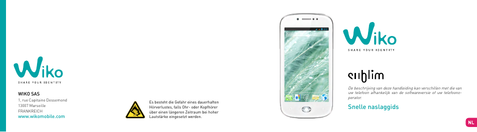 Snelstartgids, Snelle naslaggids | Wiko SUBLIM User Manual | Page 68 / 90
