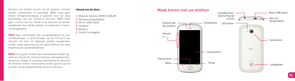 Maak kennis met uw telefoon | Wiko SUBLIM User Manual | Page 70 / 90
