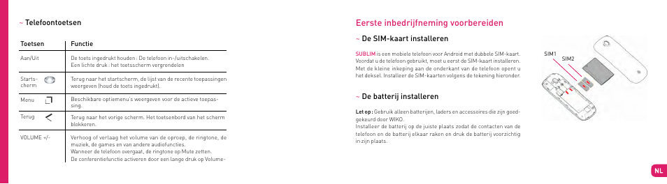 Eerste inbedrijfneming voorbereiden | Wiko SUBLIM User Manual | Page 71 / 90