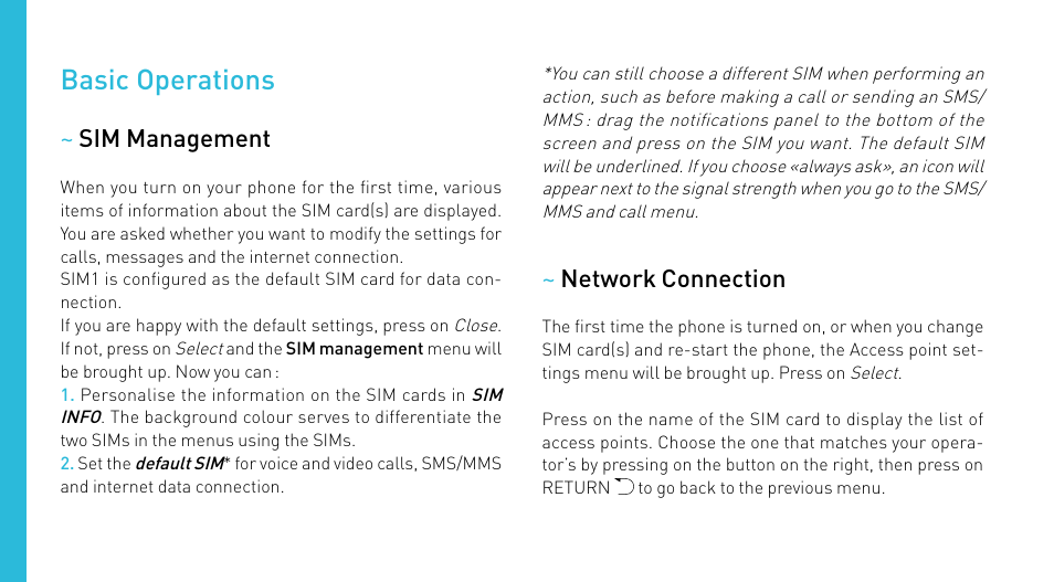 Basic operations | Wiko CINK SLIM User Manual | Page 40 / 210