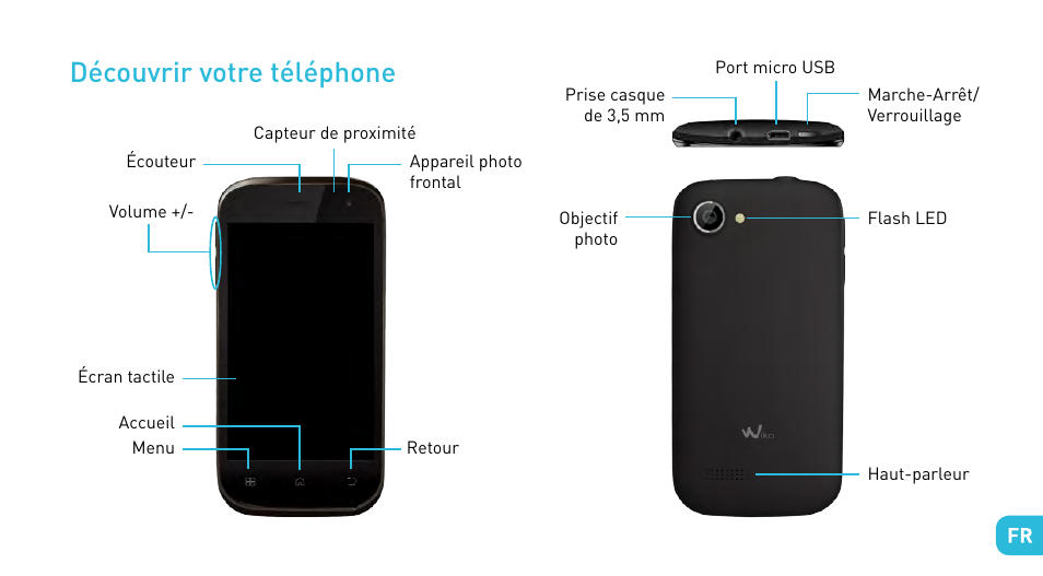 Découvrir votre téléphone | Wiko CINK SLIM User Manual | Page 7 / 210