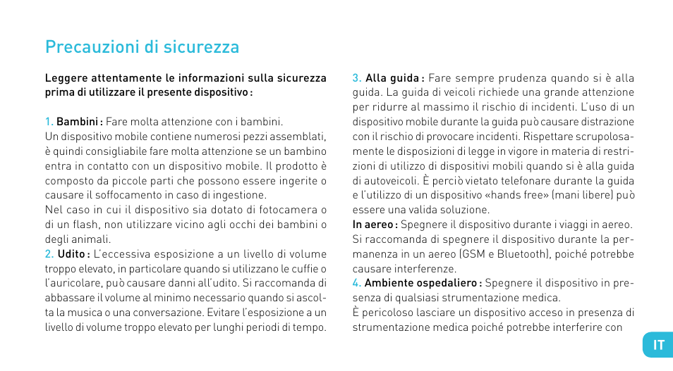 Precauzioni di sicurezza | Wiko CINK SLIM User Manual | Page 71 / 210