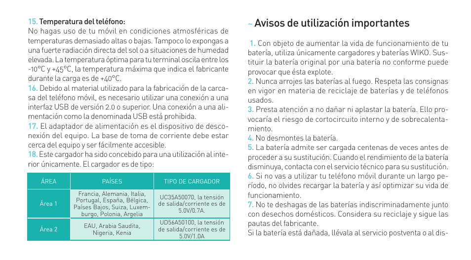 Avisos de utilización importantes | Wiko RIFF User Manual | Page 68 / 164