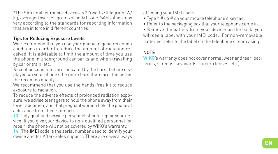 Wiko KAR 3 User Manual | Page 14 / 162