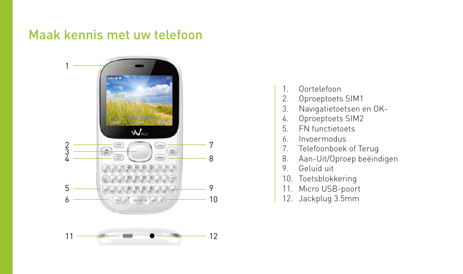 Maak kennis met uw telefoon | Wiko MINZ+ User Manual | Page 116 / 148