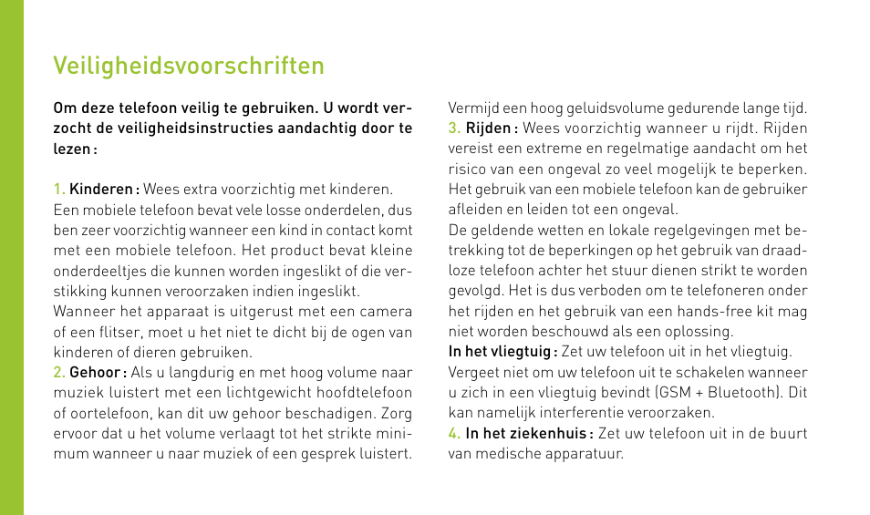 Veiligheidsvoorschriften | Wiko MINZ+ User Manual | Page 122 / 148